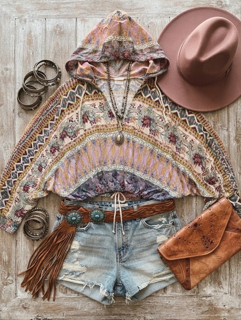 Free People Urban Outfitters 100% Cotton Hooded Kimono Sleeve Top